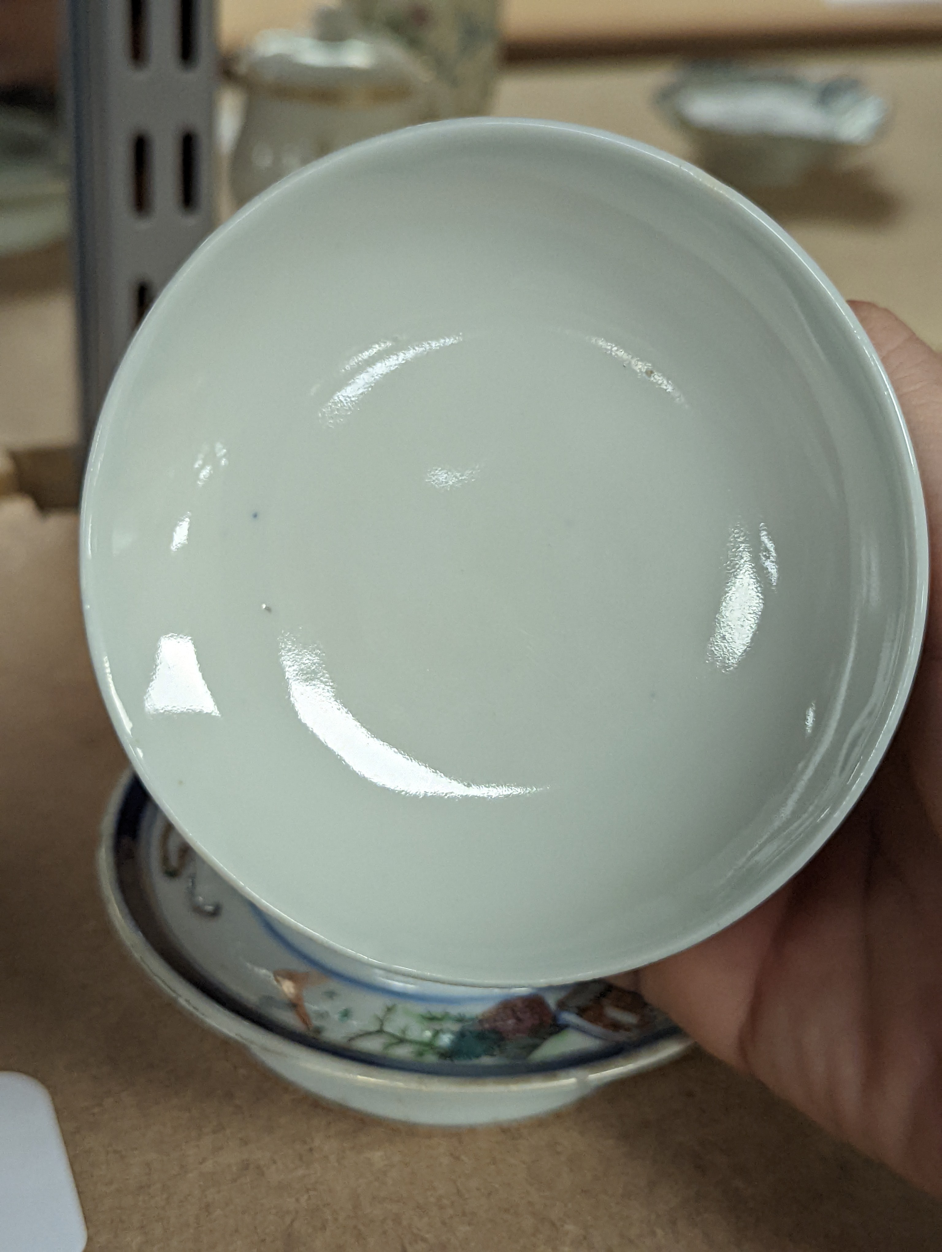 A late 19th century Chinese famille rose rice bowl, cover and stand, 11cm